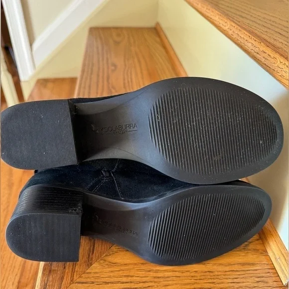 KOOLABURA By Ugg Kenz Black Suede Side Zip Tassel Booties Size 8.5 - Picture 6 of 9